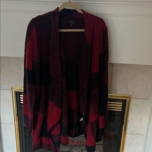 Lucky Brand Red and Black Cardigan
